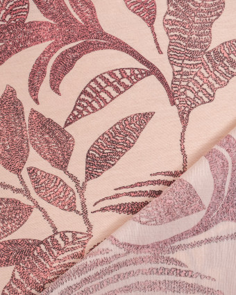 Viscose Mélangée Imprimé Marie Rose Ecru Rosé - Mercerine