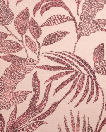 Viscose Mélangée Imprimé Marie Rose Ecru Rosé - Mercerine