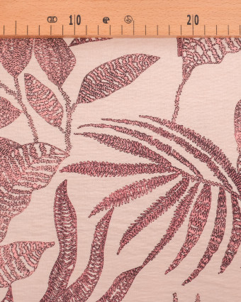 Viscose Mélangée Imprimé Marie Rose Ecru Rosé - Mercerine