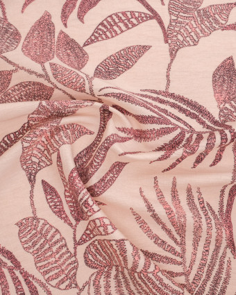 Viscose Mélangée Imprimé Marie Rose Ecru Rosé - Mercerine