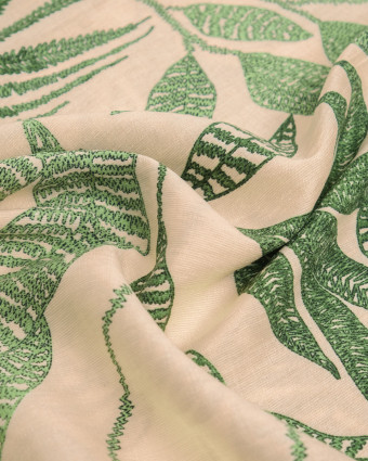 Viscose Mélangée Imprimé Marie Rose Ecru Rosé - Mercerine
