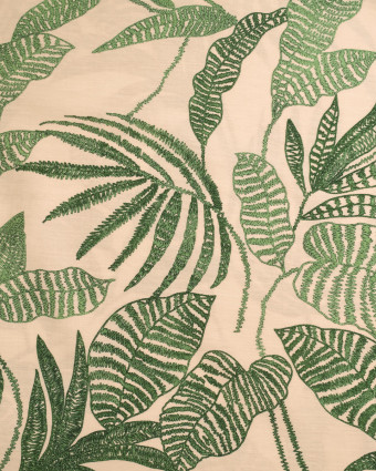 Viscose Mélangée Imprimé Marie Rose Ecru Rosé - Mercerine