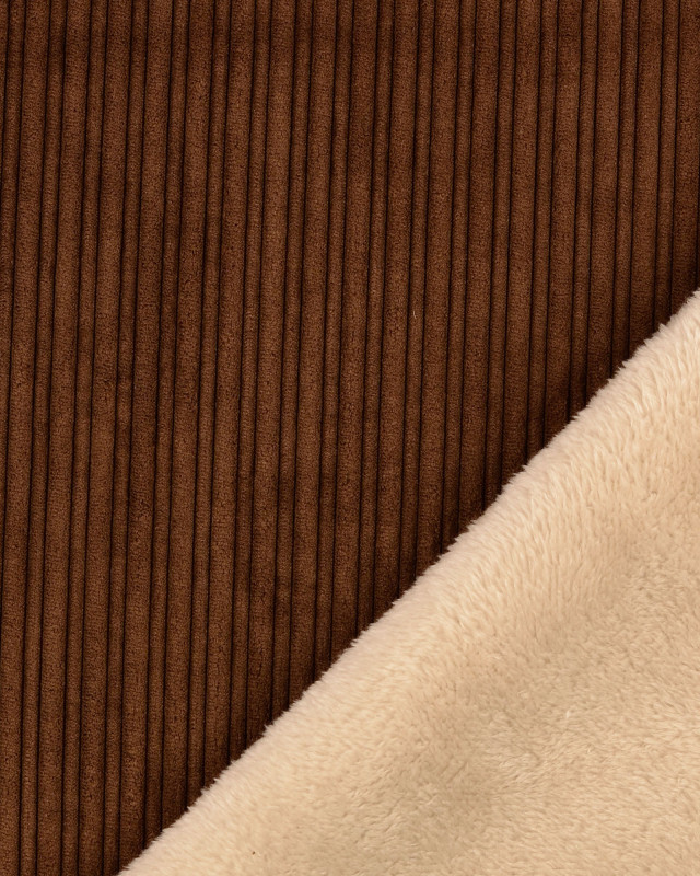 Velours Côtelé Envers Doudou  Marron  - Mercerine