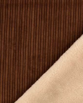 Velours Côtelé Envers Doudou  Marron  - Mercerine
