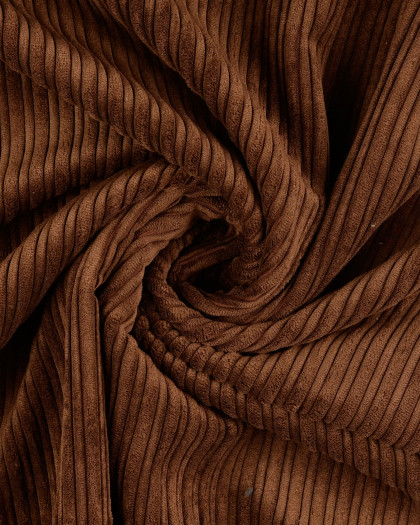 Velours Cotelé Envers Doudou Marron - Mercerine