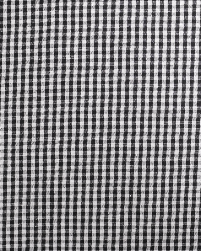 Tissus Vichy : Coton Vichy Noir et Blanc Petits Carreaux - Mercerine