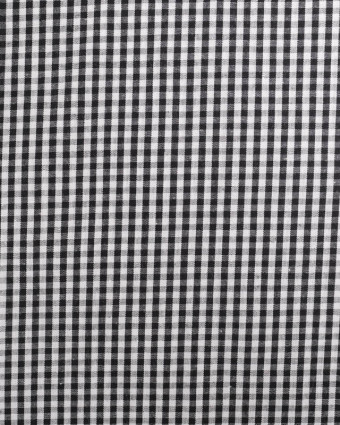 Tissus Vichy : Coton Vichy Noir et Blanc Petits Carreaux - Mercerine
