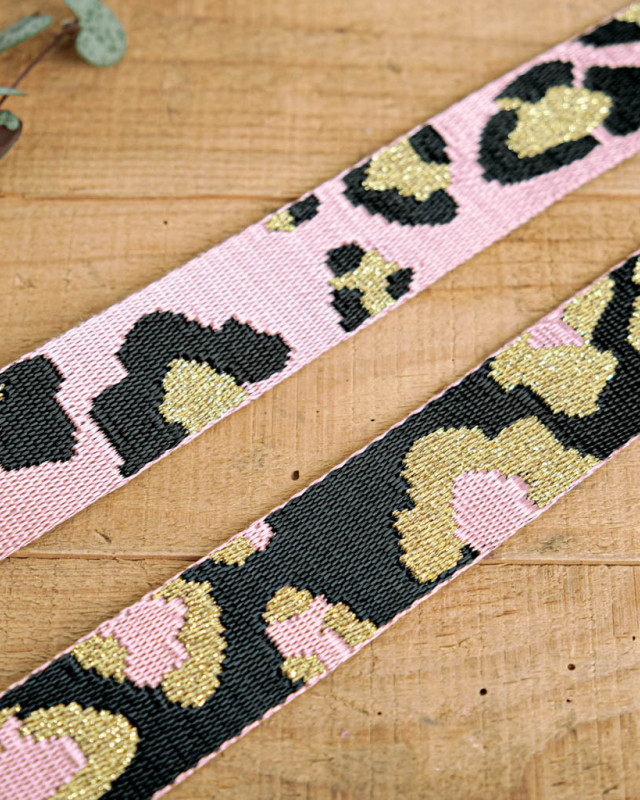 Sangle Motif Léopard Lurex - Mercerine