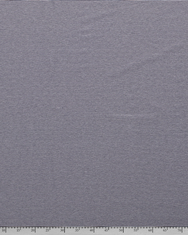 Tissu au mètre : Jersey Viscose Fine Rayure Bleu - Mercerine