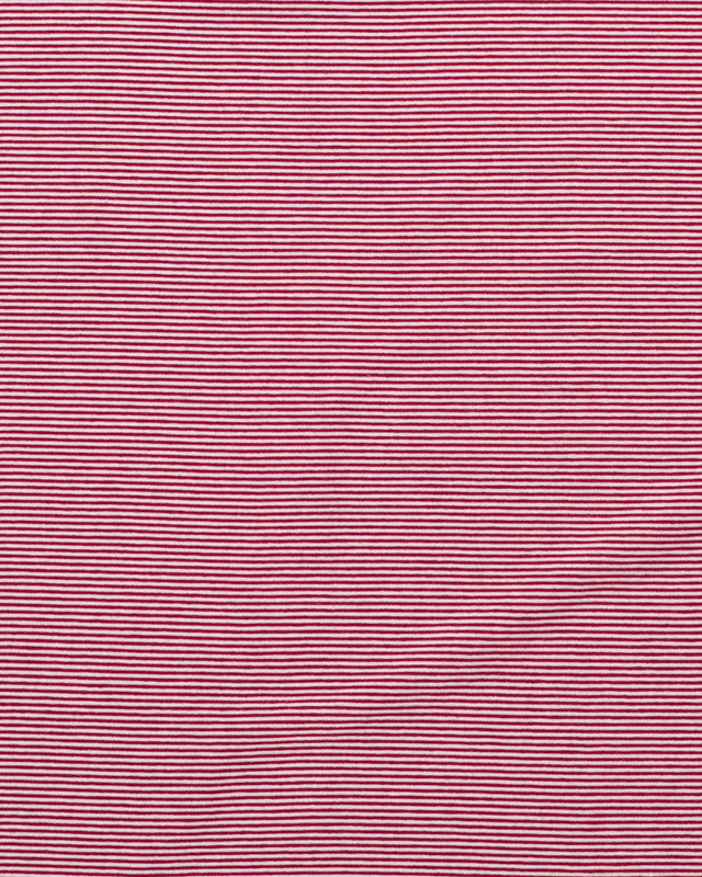 Tissu en ligne : Jersey Viscose Fine Rayure Rouge - Mercerine