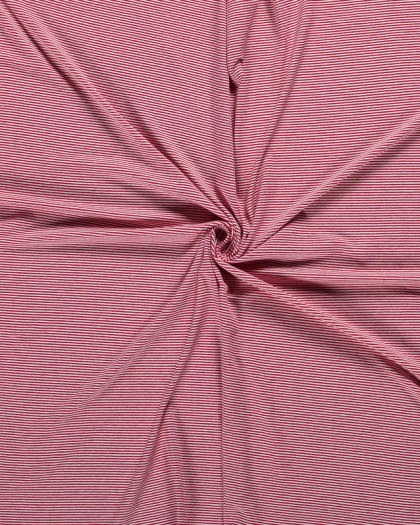  Jersey Viscose Fine Rayure Rouge - 10cm -  Mercerine