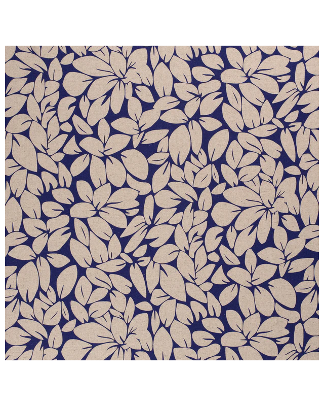 Tissu Viscose Lin imprimé feuilles fond lin - Mercerine