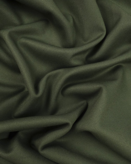 Tissu sergé vert - 10cm