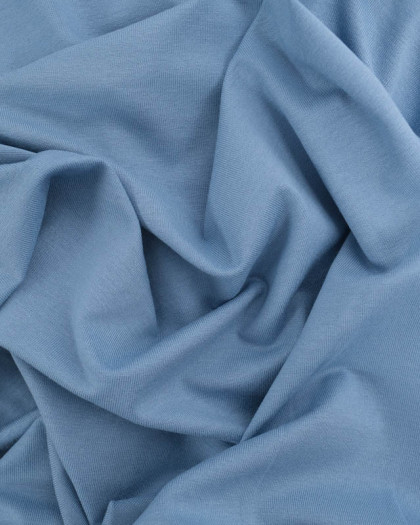 Jersey de Viscose Uni Bleu Oeko-Tex - Mercerine