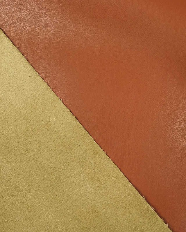 Tissu simili cuir terracotta jupe et pantalon - Mercerine