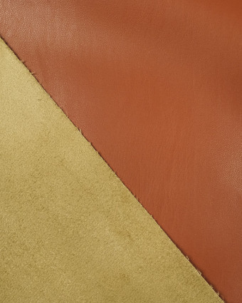 Tissu simili cuir terracotta jupe et pantalon - Mercerine