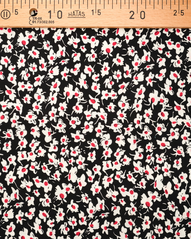 Viscose fleurie fond noir - Tissu au mètre - Mercerine