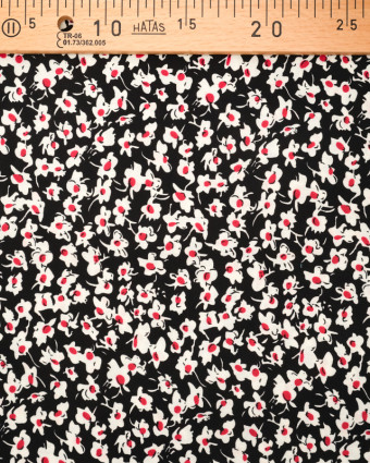 Viscose fleurie fond noir - Tissu au mètre - Mercerine