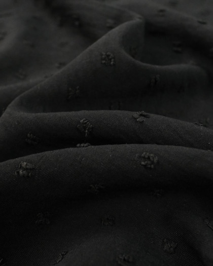 Plumetis Touche Viscose noir  - Mercerine