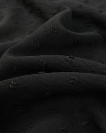 Plumetis Touche Viscose noir  - Mercerine