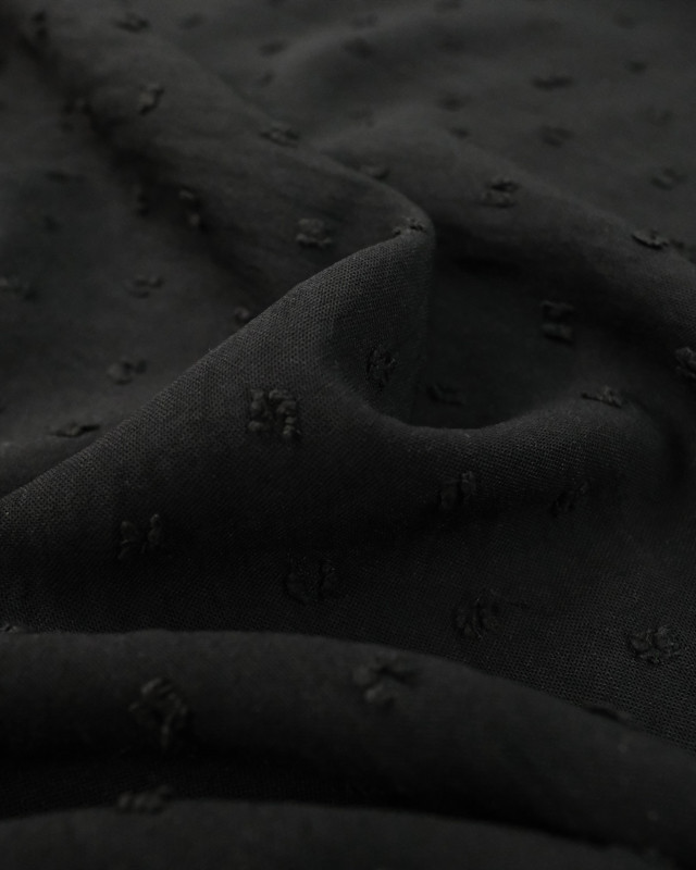 Plumetis Touche Viscose noir  - Mercerine