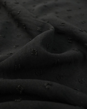 Plumetis Touche Viscose noir  - Mercerine