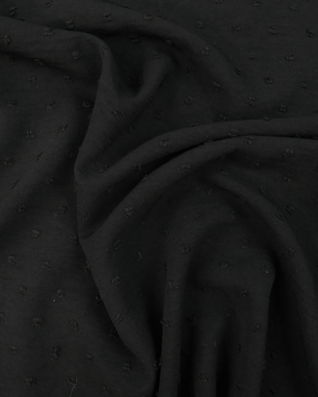 Plumetis Touche Viscose noir  - Mercerine