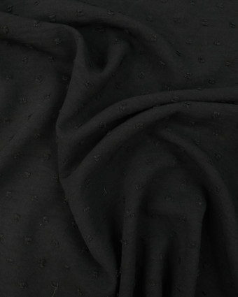 Plumetis Touche Viscose noir  - Mercerine