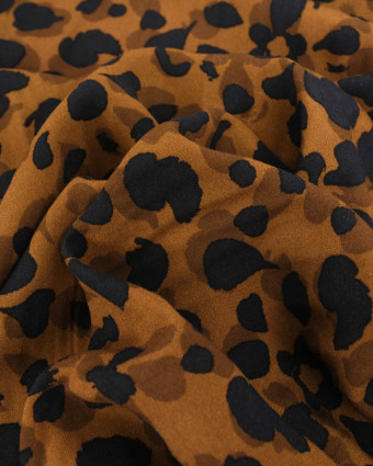 Viscose Marron Motif Effet Léopard - Mercerine