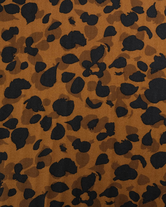 Viscose Marron Motif Effet Léopard - Mercerine