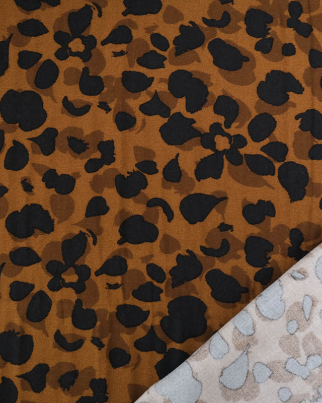 Viscose Marron Motif Effet Léopard - Mercerine