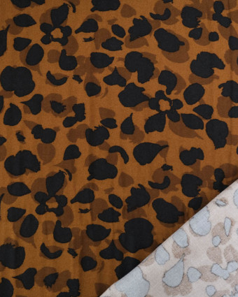 Viscose Marron Motif Effet Léopard - Mercerine
