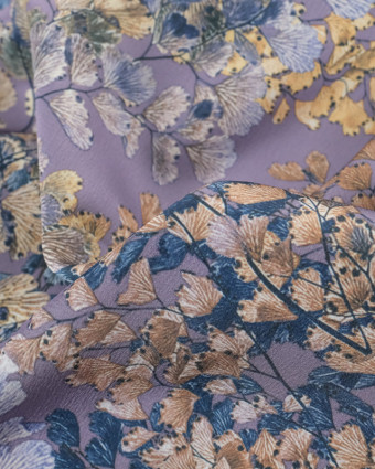 Tissu Fluide Branchage  Lilas  - Mercerine