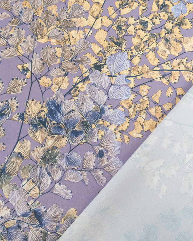 Tissu Fluide Branchage  Lilas  - Mercerine
