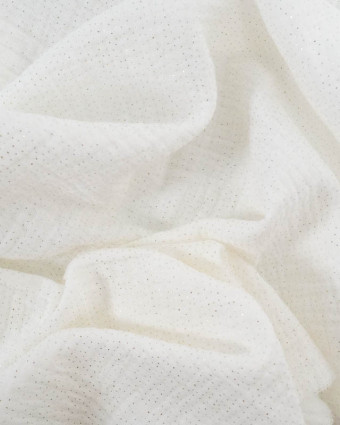 Tissu Double Gaze Pois Dorés Oeko-Tex - Mercerine