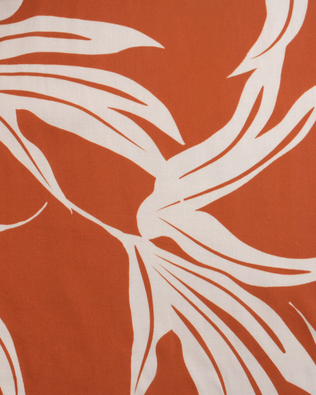 Popeline de Viscose Imprimée India Terracotta - Maison Klem
