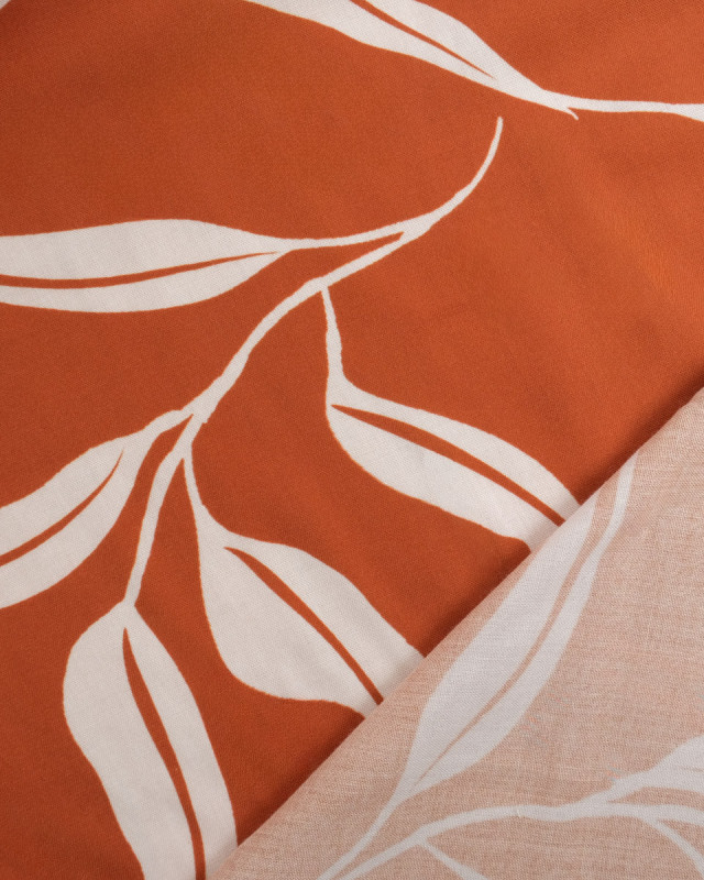 Popeline de Viscose Imprimée India Terracotta - Maison Klem