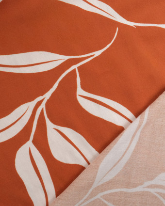 Popeline de Viscose Imprimée India Terracotta - Maison Klem
