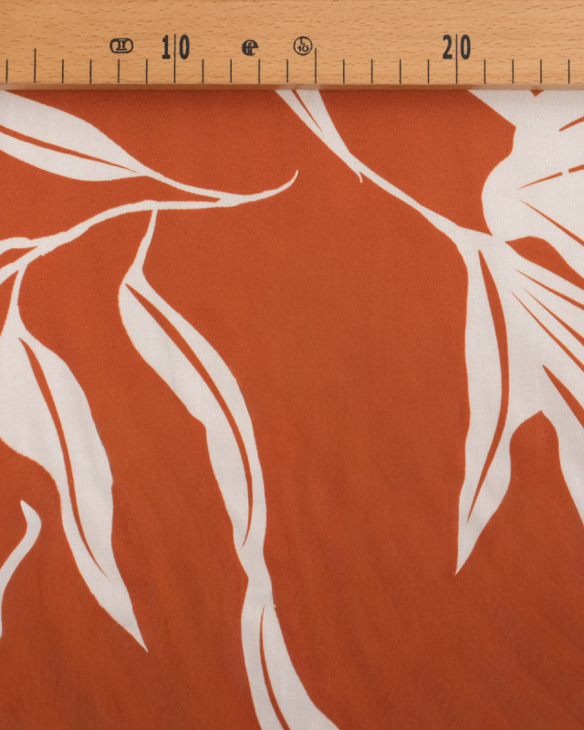 Popeline de Viscose Imprimée India Terracotta - Maison Klem