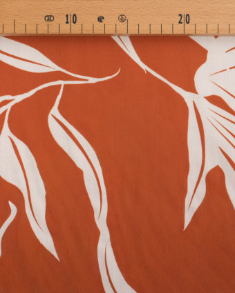 Popeline de Viscose Imprimée India Terracotta - Maison Klem