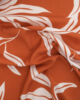 Popeline de Viscose Imprimée India Terracotta - Mercerine