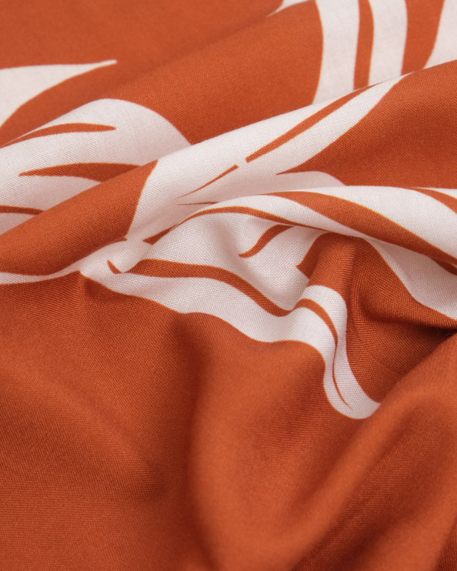 Popeline de Viscose Imprimée India Terracotta - Maison Klem