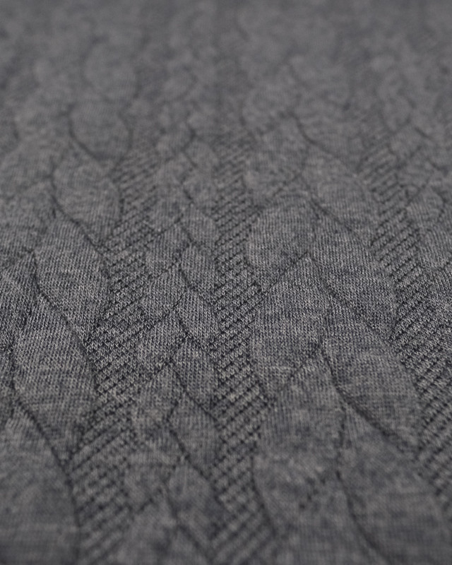 Tissu Sweat Effet Tricot gris - Mercerine