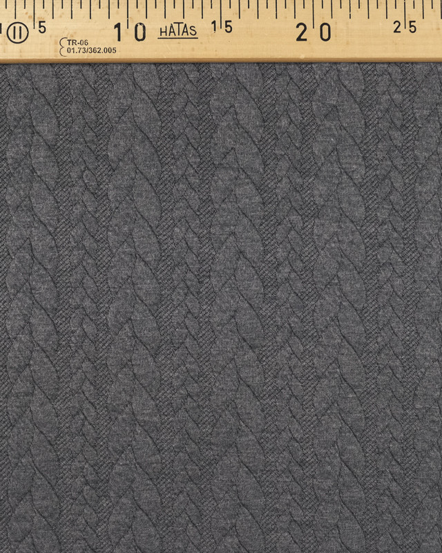 Tissu Sweat Effet Tricot gris - Mercerine