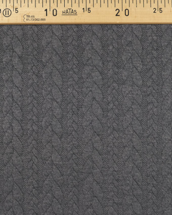 Tissu Sweat Effet Tricot gris - Mercerine