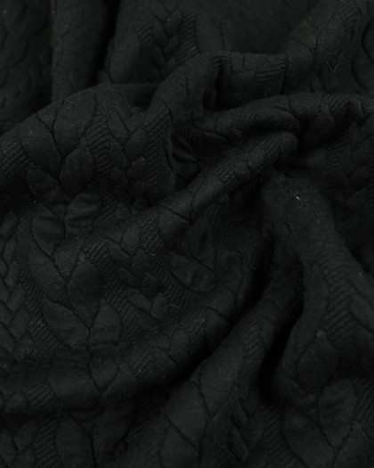 Sweat Effet Tricot Noir - 10cm -  Mercerine
