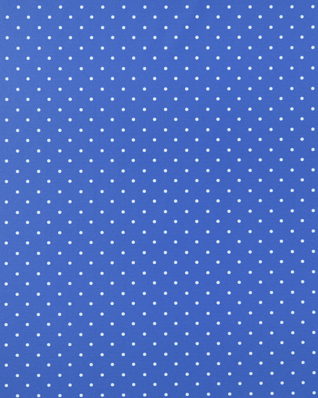 Tissu lycra maillot  bleu pois blanc - Mercerine