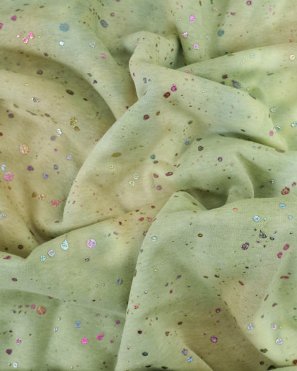 Sweat Tie And Dye Vert Touche Graphique Multicolore Envers Doudou - Mercerine