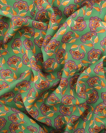 Viscose Indienne Vert Anglais et Ocre - Mercerine
