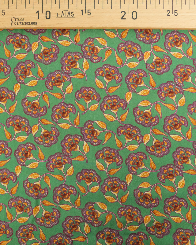 Viscose Indienne Vert Anglais et Ocre - Mercerine